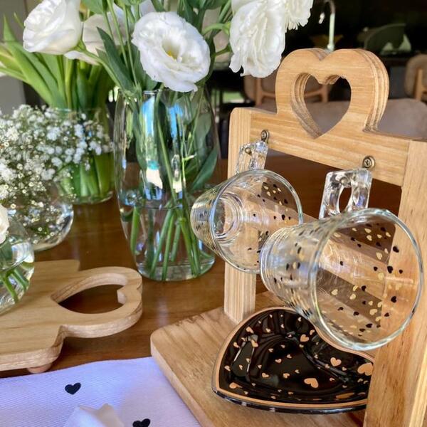 Conjunto Café 8 Peças  4 Pires Mais 4 Xícaras 80ml