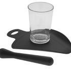 Conjunto Caipirinha Pop Com Copo Socador E Tábua Forma Inox