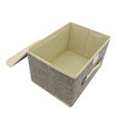 Conjunto Caixa Organizadora Linho Cinza Grande E Média - Yazi