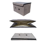 Conjunto Caixa Organizadora Linho Marrom Grande E Média - Yazi