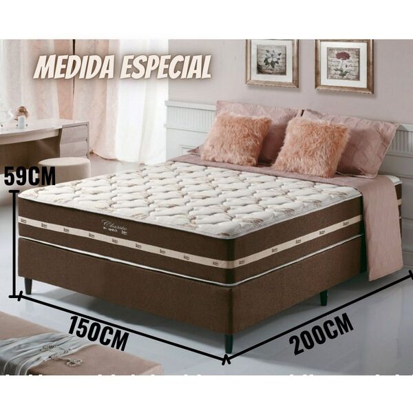 Cama Box Colchão Queen Size Casal Molas Classic150cm Anjos | Leroy