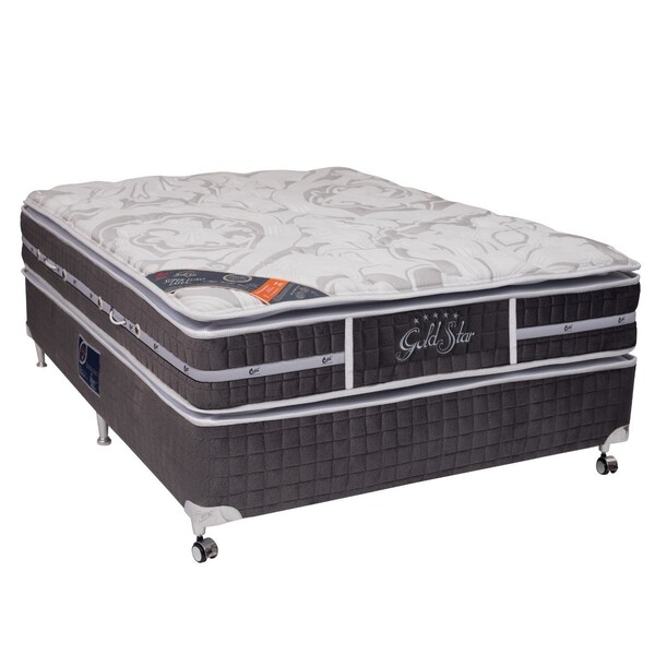 Conjunto Cama Box + Colchão Casal Super Luxo Látex Slx Double