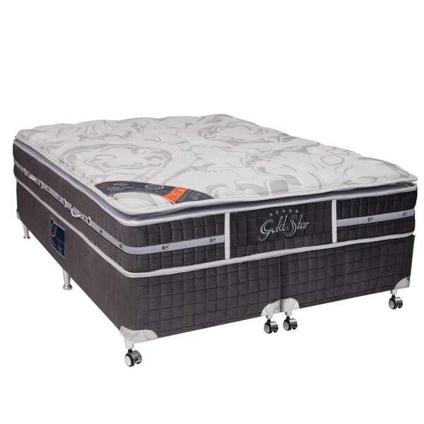 Conjunto Cama Box + Colchão King Super Luxo Látex Slx One Fac