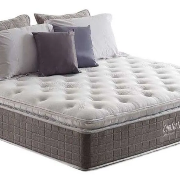 Conjunto Cama Box + Colchão Queen Confortable Látex 158x198