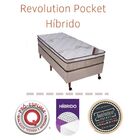 Conjunto Cama Box + Colchão Solteiro Revolution Pocket Hibrid