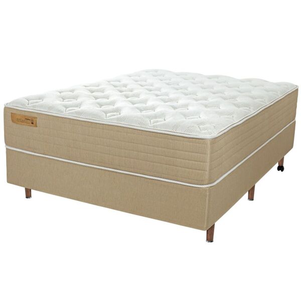 Conjunto Cama Box+ Colchão Casal Mola Ensacada Atlanta 138x18