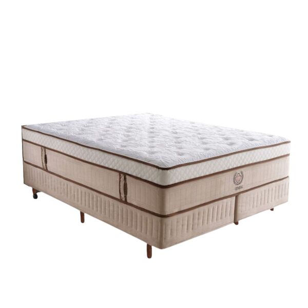 Conjunto Cama Box+ Colchão Queen Size Mola Ensacada General S