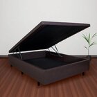 Conjunto Cama Box Baú Casal 138x188 Em Courino Com Colchão Ad