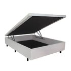 Conjunto Cama Box Baú Casal 138x188cm Em Courino Com Colchão