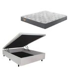 Conjunto Cama Box Baú Casal 138x188cm Em Courino Com Colchão