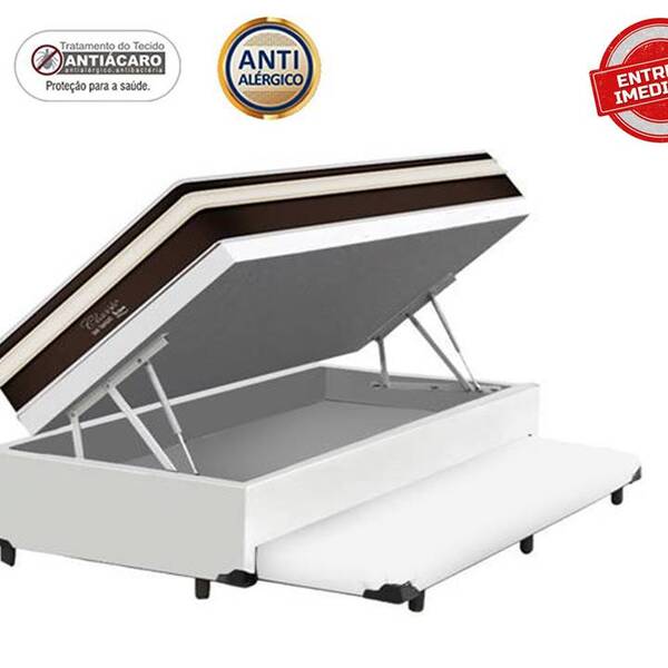 Conjunto Cama Box Baú Solteiro 3 Em 1 Auxiliar Ortopédico Cor