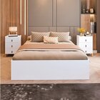 Conjunto Cama Box Casal Lia Com Mesa Cabeceira Com 3 Gavetas