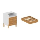 Conjunto Cama Box Casal Lia Com Mesa De Cabeceira Com 1 Nicho