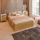 Conjunto Cama Box Casal Lia Com Mesa De Cabeceira Com 1 Nicho