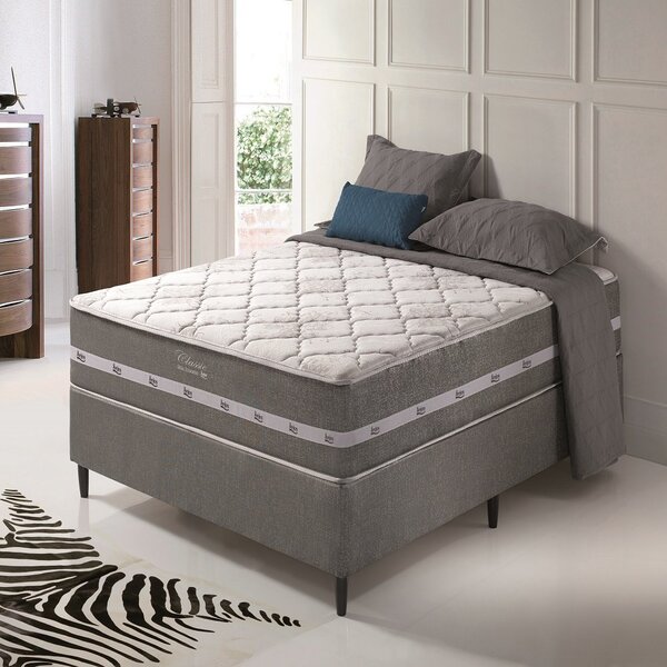 Conjunto Cama Box Casal Miami 138x188cm Com Molas Ensacadas Z