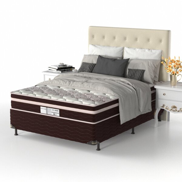 Conjunto Cama Box Casal Palace 50x188x138cm Prodormir Branco