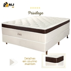 Conjunto Cama Box+colchão Casal Mola Ensacada Privillege138x1