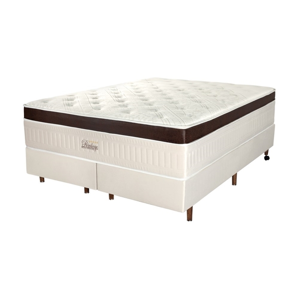 Conjunto Cama Box+colchão Queen Size Mola Ensacada Privillege