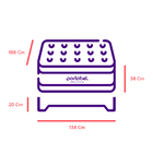 Conjunto Cama Box Com Colchão Casal Molas Lfk Potenza 138 X 1