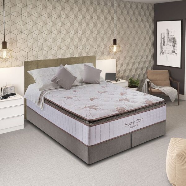 Conjunto Cama Box Com Colchão Super Soft Queen 158x198cm Cbco