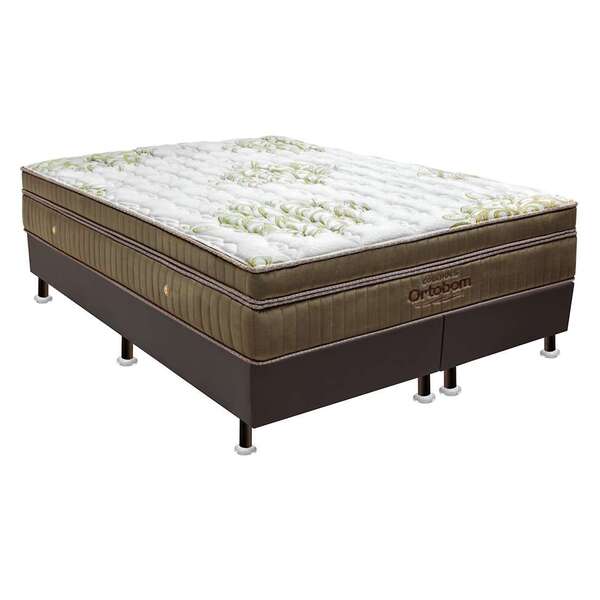 Conjunto Cama Box Cori Com Colchão Super King Espuma D33 Gold