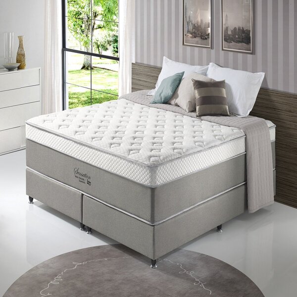 Conjunto Cama Box King Size Anjos Sensation 193x203cm Molas E