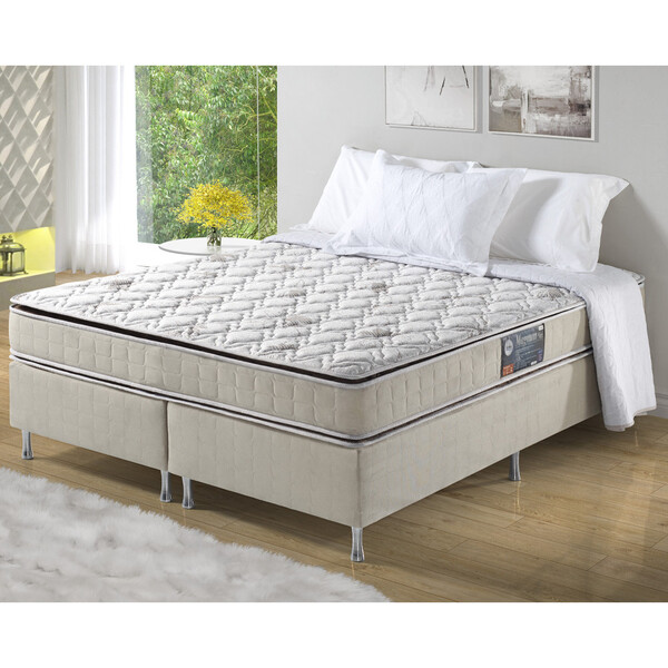 Conjunto Cama Box King Size Espuma D28/d70 Dupla Face Orleans 2