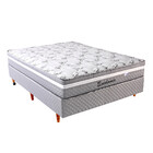 Conjunto Cama Box Queen Colchão Mola Ensacada Conforto Firme