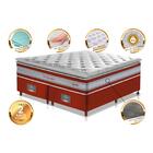 Conjunto Cama Box Queen De Molas Ensacadas D33 Com Pillow Top
