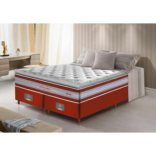 Conjunto Cama Box Queen De Molas Ensacadas D33 Com Pillow Top