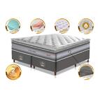Conjunto Cama Box Queen De Molas Ensacadas D33 Com Pillow Top