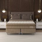 Conjunto Cama Box Queen Dublin 158x198x61cm Montreal Marrom