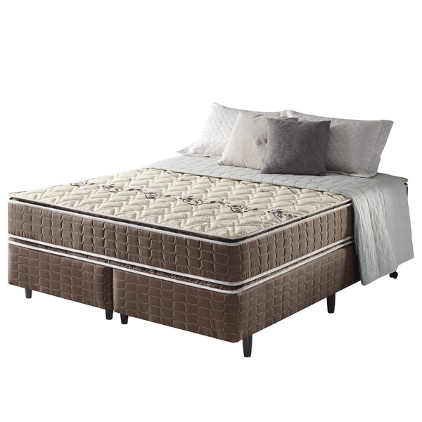 Conjunto Cama Box Queen Size Espuma D28/d70 Dupla Face Orlean