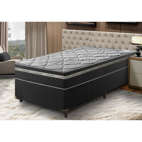 Conjunto Cama Box Solteiro 188x88x24cm Molas Ensacadas Active
