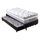 Conjunto Cama Box Solteiro Com Auxiliar Espuma + Colchão Mola