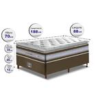 Conjunto Cama Box Solteiro De Molas Ensacadas D33 Com Pillow