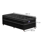 Conjunto Cama Box Solteiro De Molas Gazin Pérola Negra  88x188