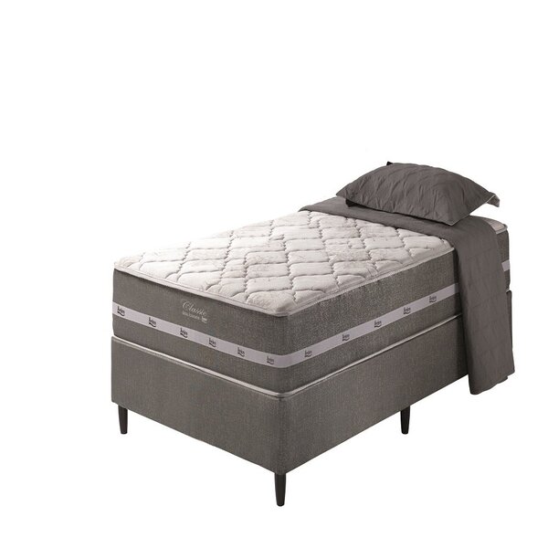 Conjunto Cama Box Solteiro Miami 96cmx203cm Molas Ensacadas Z