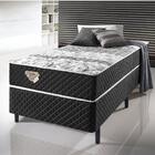 Conjunto Cama Box Solteiro Soft Comfort Preto Molas Verticoil