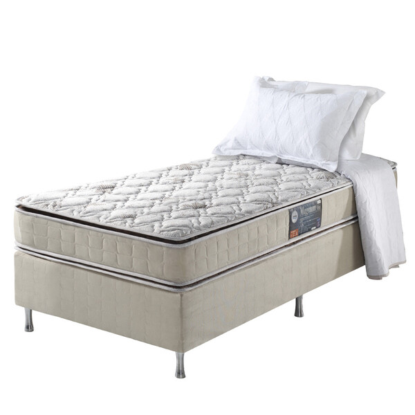 Conjunto Cama Box Solteiro Twin Size Espuma D28/d70 Dupla Fac
