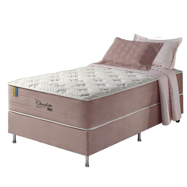 Conjunto Cama Box Solteiro Twin Size Molas Ensacadas Pillow T