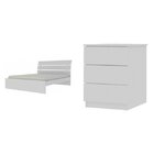 Conjunto Cama Casal Premium E Mesa De Cabeceira 3 Gavetas Ver