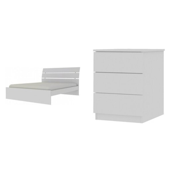 Conjunto Cama Casal Premium E Mesa De Cabeceira 3 Gavetas Ver