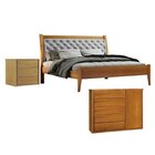 Conjunto Cama Casal Queen 160cm Vivare, Cômoda 5 Gavetas Uniq