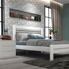 Conjunto Cama Casal Safira E Mesa De Cabeceira 3 Gavetas Vero