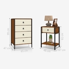 Conjunto Cama Com Mesas De Cabeceira E Cômoda Industrial Maga