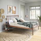 Conjunto Cama De Casal Em Aço E 1 Mesa De Cabeceira Em Aço Be