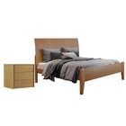 Conjunto Cama De Casal Queen 160cm E Mesa De Cabeceira 3 Gave