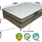 Conjunto Cama E Colchão Becflex Mag Gold Solteiro 0,88m D80