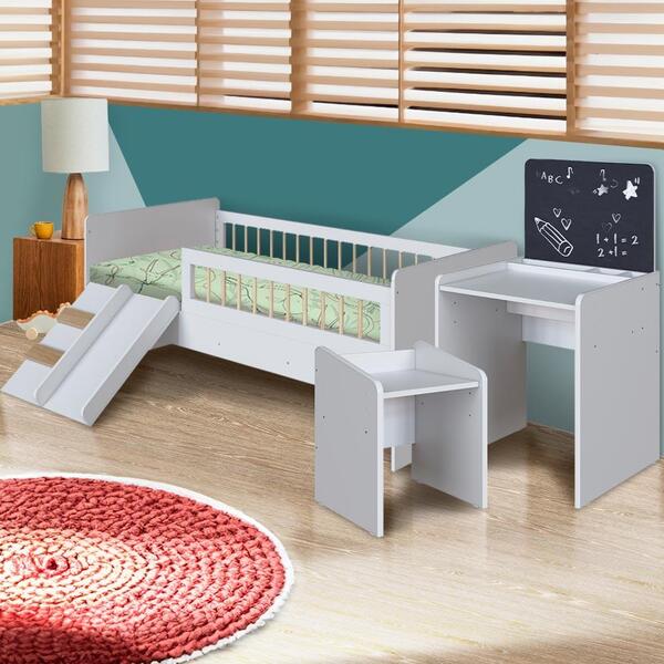 Conjunto Cama Montessoriana Com Colchão E Escolinha Infantil